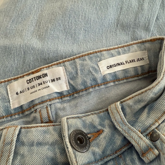 Cotton On Original Flare Jeans Womens US 2 / AU 6 / EU 34 / BR 36 NEW - Picture 3 of 3
